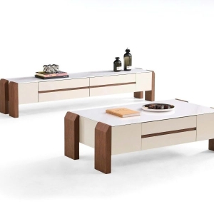 Bàn Sofa Lunas Gỗ Mặt Đá Cẩm Thạch